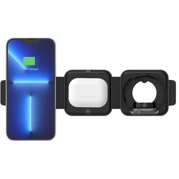 Top view of the three charging zones