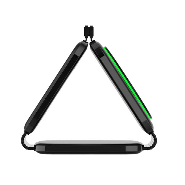 Side profile showing green charging light